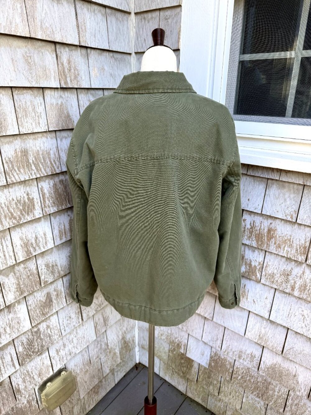 L.L. Bean Vintage Sherpa-Lined Chore/Barn Jacket — Olive Green, Men's M - Picture 2 of 3